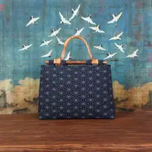 手提げトートバッグ【オリジナル手作り・コットンリネン・ファッション印刷・レトロデザイン・文芸テイスト】