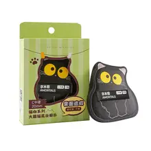 可愛いデザイン！大きな目の猫型パフ【均一に粉を取る・メイクに最適】