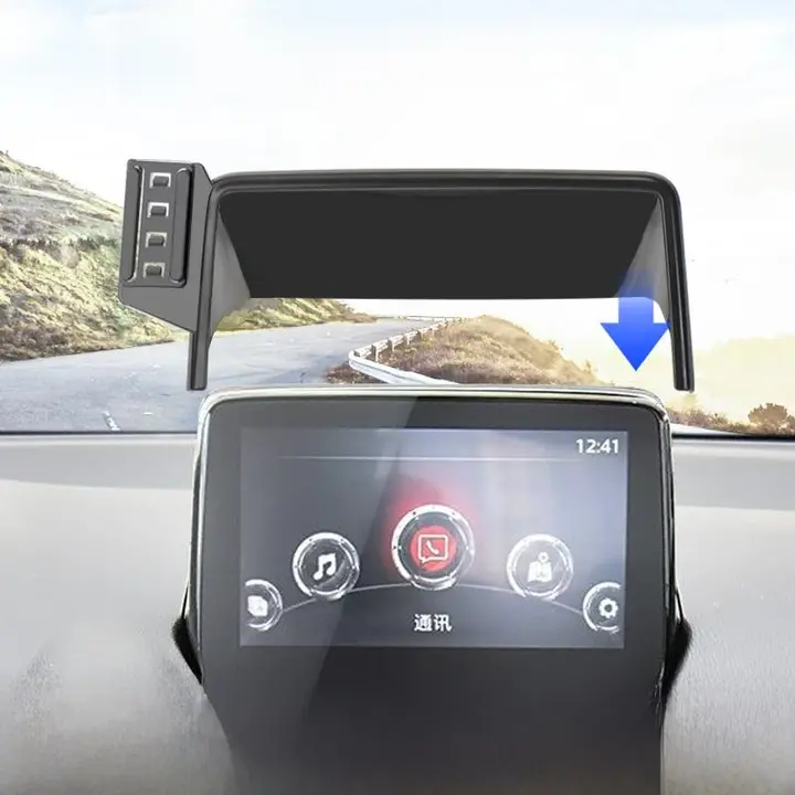 マツダCX-3/CX-8用 車載スマホスタンド【ナビゲーション対応・ワイヤレス充電・センターコンソール用】