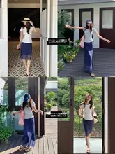 軽やかで美しい波点プリントのロングスカート【夏用・女性・ゆったりシルエット・ストレート】