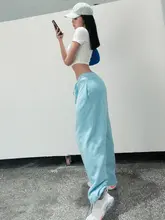 グレーのハイウエストフィットジョガーパンツ【春秋用・ストレート・快適・薄手】