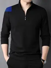 ラウンドファスナー付き メンズ長袖Tシャツ【カジュアル・フィット・無地】
