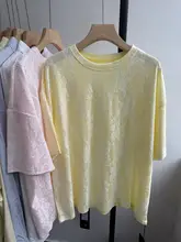 レディース 春夏用カジュアルTシャツ【ラウンドネック・レースデザイン・ゆったりサイズ・短袖】