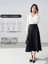 ハーフスカート 秋季 職業 通勤 ハイウエスト フレアスカート Aラインスカート