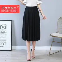 夏用 モーダル素材のハイウエスト中長丈スカート【ファッションプリーツ・大きいサイズ対応】（セットアップ対応）