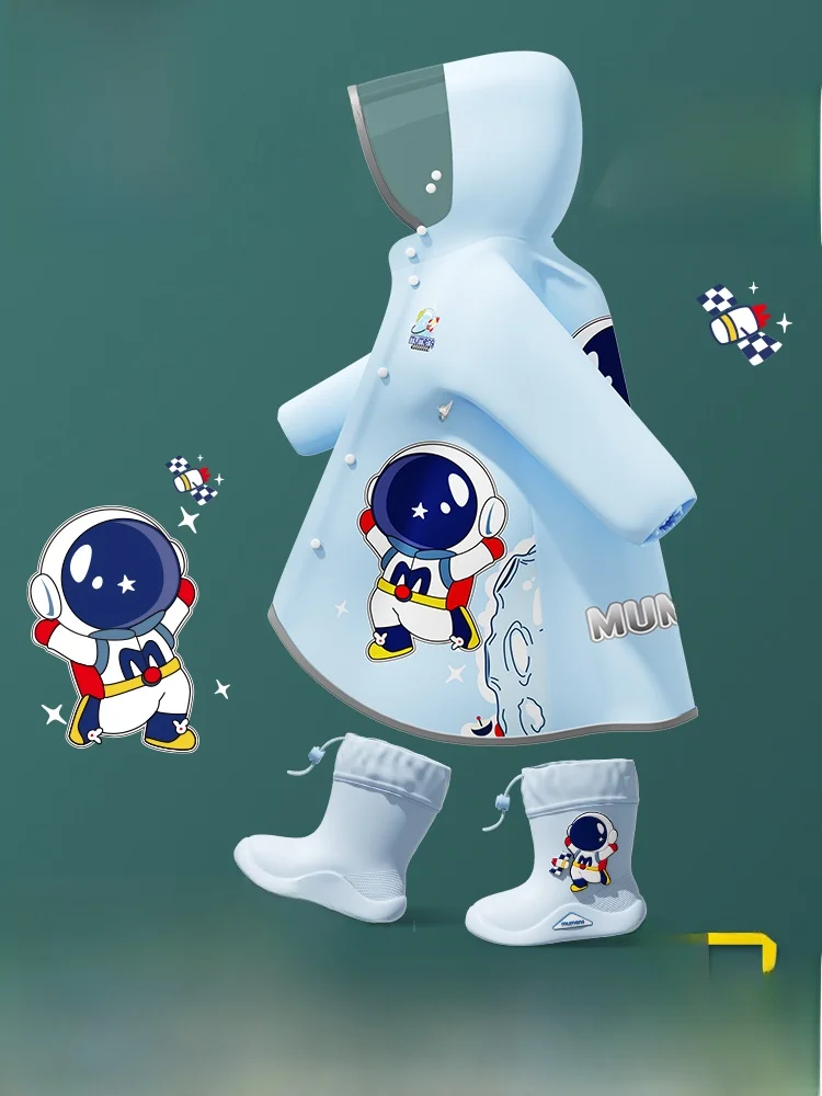 子供用レインコート moremerry SY1249：防水・通学向けの連帽式デザイ ンとスクールバッグ対応