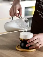 家庭用コーヒープレスポット【ガラス製・手動・ミルク泡立て器付き】