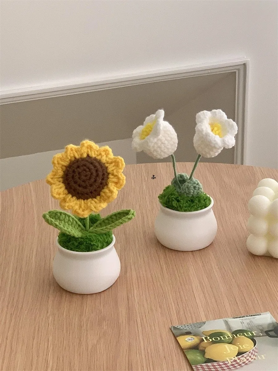 敬老の日に手作りプレゼントを贈るなら、この「手編み向日葵の鉢植え」が一番おすすめ？