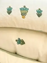 クリスマスツリー柄厚 手ラビットボア四点寝具セット【冬用・ダブルフェイスコーラルフリース・ベッドカバー付き】（セットアップ対応）