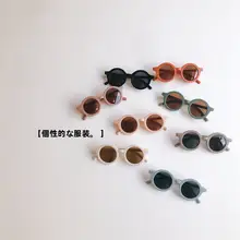 キッズ用クリームカラー丸型サングラス【日焼け対策・夏のお出かけに最適】