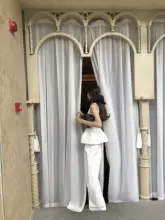 大溪地パールの純綿フレンチスタイル白色ウエストリボンブラウスとロングカジュアルパンツ（セットアップ対応）