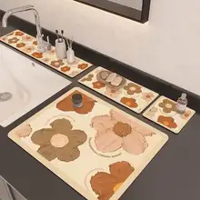 洗面所用 吸水マット【衛生的・水切りマット・多用途】