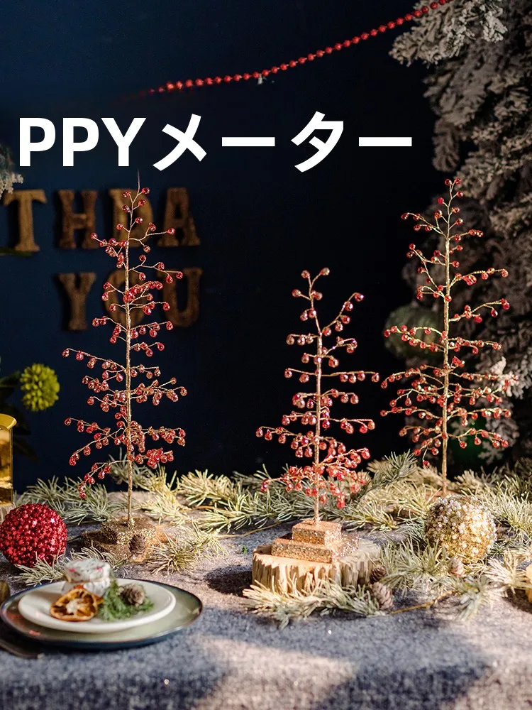 クリスマスツリー装飾フィギュア：xmasとx'masの違いを解説した小型テーブルディスプレイガイド