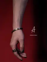 925銀製 手作りペアブレスレット【ヴィンテージ風・ユニセックス・デザインアクセサリー】