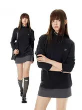 ハイネック長袖Tシャツ【春秋用・女性・カジュアルデザイン・重ね着風】（セットアップ対応）