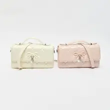 夏用甘いデザイン！ビーズとリボン付きミニショルダーバッグ