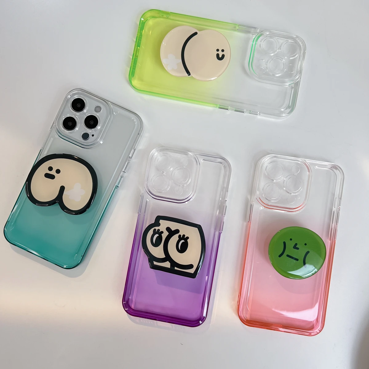 オリジナルデザインのスマホスタンド用アクリルシール：伸縮気泡と面白いデザインで自由な設置が可能