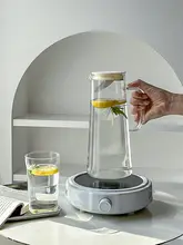 耐熱透明冷水ポット【フラットなデザイン・家庭用・花茶や果汁対応】