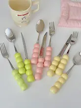 胡桃集市 デザイナー風ディナーセット【西洋食器・スプーンフォークナイフ・牛排用】
