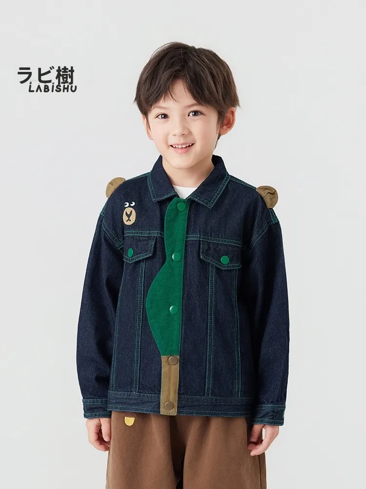 春季用子供用デニムジャケット【翻領デザイン】：男女共用に適した子供服の選定基準