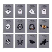 ハロウィン骸骨シリーズ 刺繍パッチ【衣類や鞄のDIY装飾・スマホケース・手帳・iPad用自着式ステッカー】
