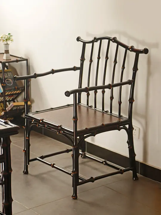 中式筇竹官帽椅【明式家具・茶室用・扶手付き】