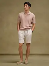極上の柔らかさのリネン製ストレートカットショートパンツ【春夏用・通気性・ウエストゴム】