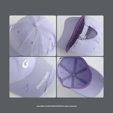 紫色の薄手速乾帽子【春夏用・ワイドブリム・刺繍デザイン・男女兼用】