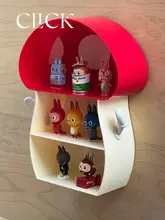 カートゥーンデザインのアクリル収納ラック【デスクや壁面用・かわいいきのこ型】