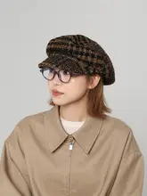 レトロなヒョウ柄のベレー帽【女性用・秋冬新作・雲のようなデザイン・大きめサイズ】