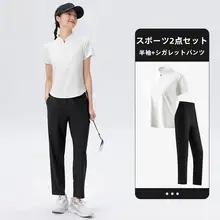 361° スポーツウェア セットアップ レディース 半袖 ロングパンツ フィットネス テニス バドミントン 夏 「361°」