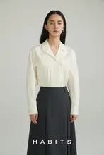 古巴風ダブルポケットデザインの秋冬シャツ【匹馬棉塩縮生地】