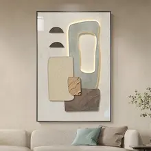 クリーム侘び寂び風装飾画リビング大型床から天井までの絵画