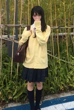 Vネック フード付き 長袖 ニット セーター レディース