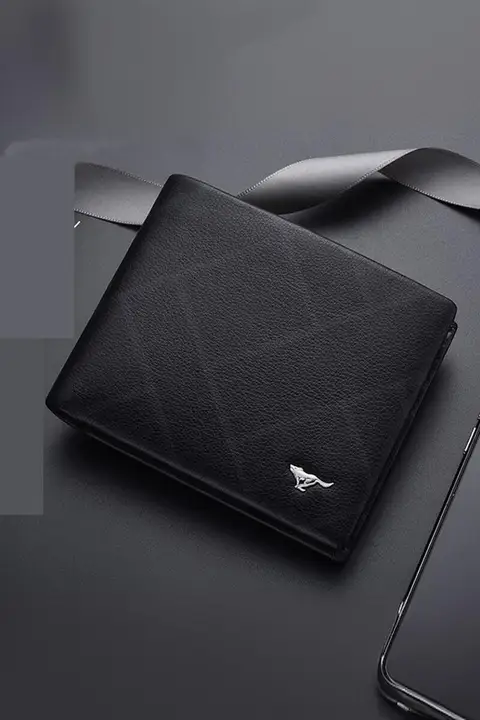 本革製 メンズ二つ折り財布【短款・純粋な牛革・高級感】