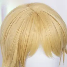 キャラクターコスプレ用ウィッグ【金色・短髪・反りハネ】