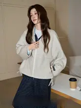 ウールコート レディース ダブルフェイス ファスナー テーラーカラー ショート丈 オートミールカラー 秋冬