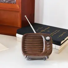 高音質！レトロデザインのウォールナット色 Bluetoothスピーカー兼ラジオ