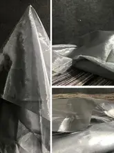 シルバークリエイティブダブルフェイスオーガンザ【金属感・透け感のあるドレス用生地・デザイナー素材】