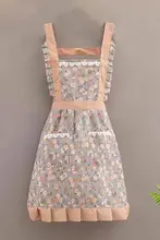 花柄エプロン【プリンセススタイル・防汚・キャンバス素材】