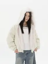 迷彩柄コットンパーカ【冬用・男女兼用・毛襟付き】