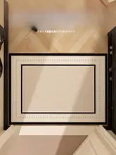 白鹅绒入りフロアマット【PVC製・無洗・レザー風・シンプルデザイン】