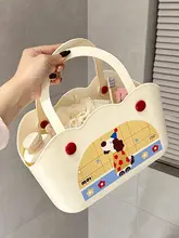 収納バスケット 手提げ 水切り穴付き 大容量 キャラクター柄 洗面用具 バスルーム 洗面所 寮 一人暮らし