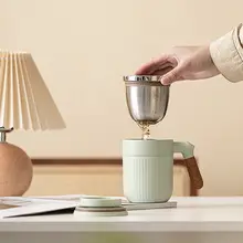 瓷邻 316ステンレス製 ティーカップ【蓋付き・茶水分離・保温・オフィス用・家庭用】