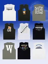 夏用 無袖Tシャツ【男女兼用・カジュアルデザイン・トレンド】（セットアップ対応）