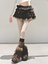 秋にぴったり！高腰ギンガムチェックのフレアスカート【シルエットを美しく見せる・ミニ丈】