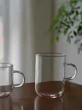 高硼珪素ガラスの水差し ハンドル付き お茶 カップ コーヒーカップ アウトドア