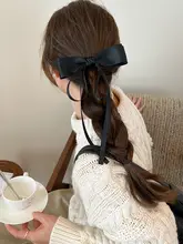 黒いリボン付きヘアクリップ【上品なデザイン・後頭部用】