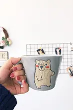 北極熊デザインの陶器製 コーヒーカップ【スプーン付き・クリエイティブデザイン】