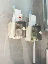 壁掛け歯ブラシ＆歯磨き粉ホルダー【穴あけ不要・洗面所用・トイレタリー】（セットアップ対応）